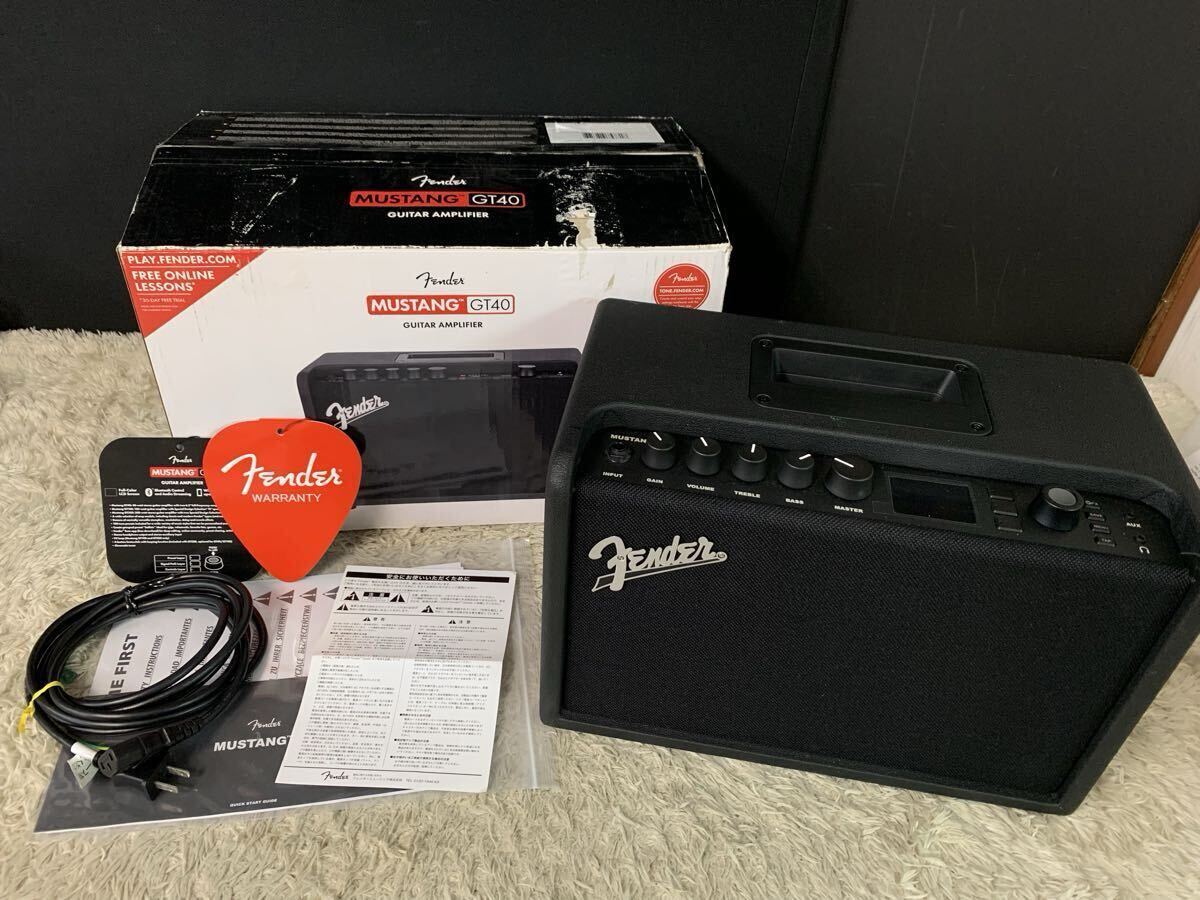 【1円スタート!通電確認済み!】Fender フェンダー Mustang ムスタング GT40 ギターアンプ アンプ ブラック 音響機器/法BTK860502-宅120拍卖