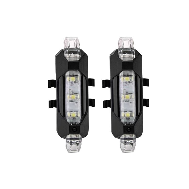 2個 白 ホワイト 自転車 LED テールライト セーフティーライト リアライト USB電池式 コンパクト 軽量 防水 自転車テールライト拍卖