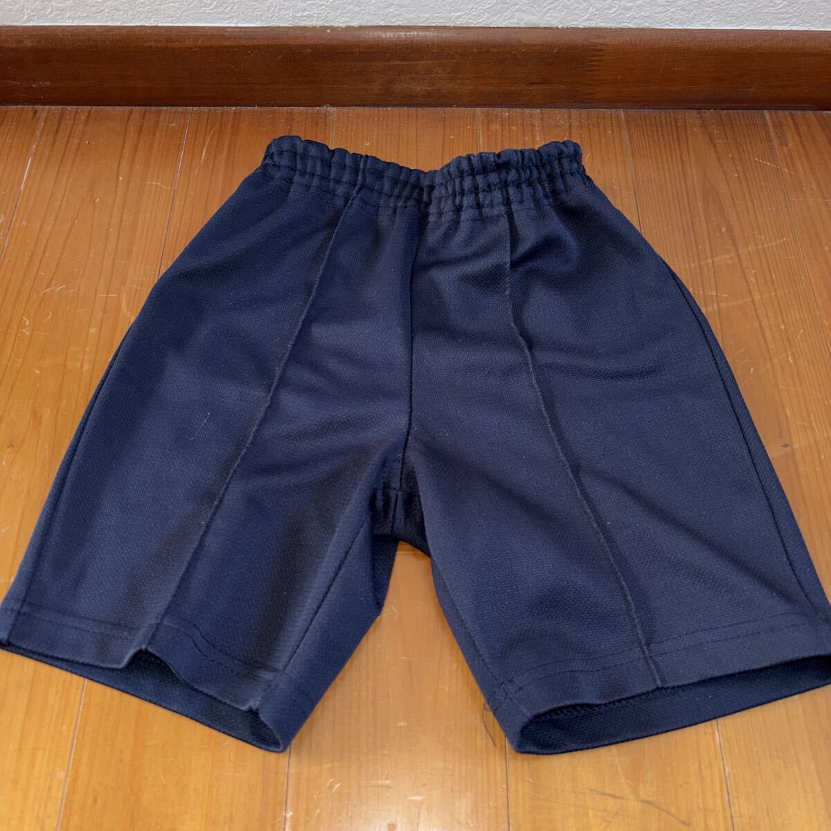 送料無料 体操服 ズボン 120 小学生 ショートパンツ 男女兼用 ネイビー ハーフパンツ☆拍卖