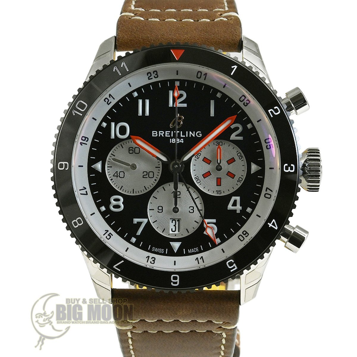 【未使用】ブライトリング スーパー アヴィ B04 クロノグラフ GMT 46 モスキート YB04451A1B1X1 (YB0445) 自動巻 SS拍卖