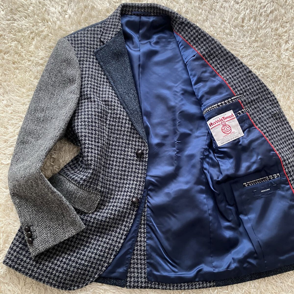 J.PRESS×Harris Tweed 「至高の逸品」 ジェイプレス ハリスツイード テーラードジャケット クレイジーパターン くるみボタン L相当 拍卖