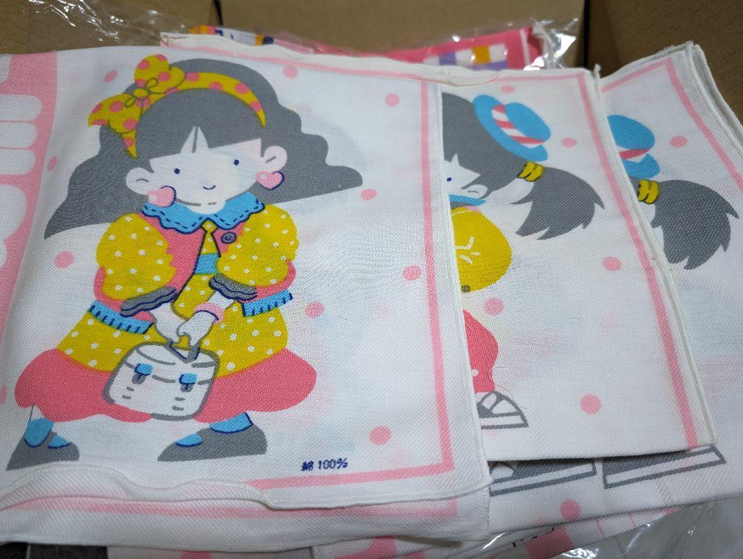【3枚】新品未使用 昭和レトロポップ ハンカチ 女の子③ 子供用 稀少品拍卖