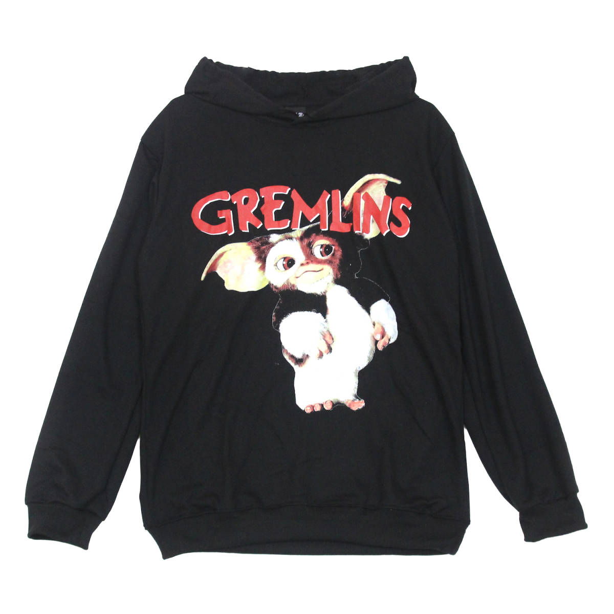 プルオーバーパーカー グレムリン ギズモ 映画パーカー ストリート系 カワイイ スウェット フード付き 薄手 春秋物 ★pk0097-blk-xl拍卖