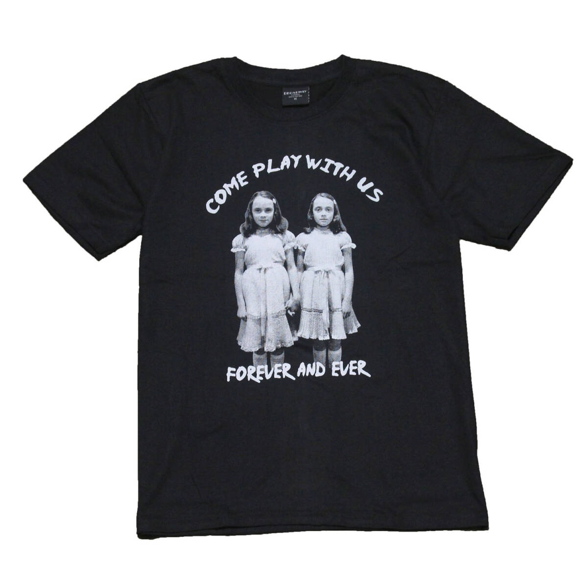 シャイニング ホラー映画Tシャツ 双子 ダニー ストリート系 人気 デザインTシャツ おもしろTシャツ メンズ 半袖 ★tsr0542-blk-m拍卖