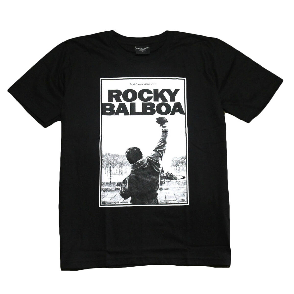 ロッキー 映画 ボクシング シルベスター・スタローン エイドリアン おしゃれ ストリート系 おもしろTシャツ メンズ 半袖★tsr0625-blk-l拍卖