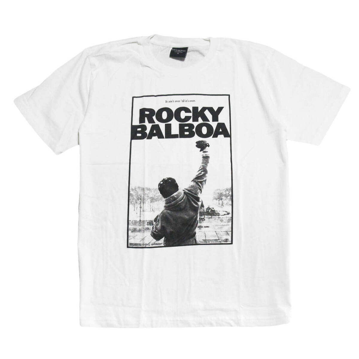 ロッキー 映画 ボクシング シルベスター・スタローン エイドリアン おしゃれ ストリート系 おもしろTシャツ メンズ 半袖★tsr0625-wht-l拍卖