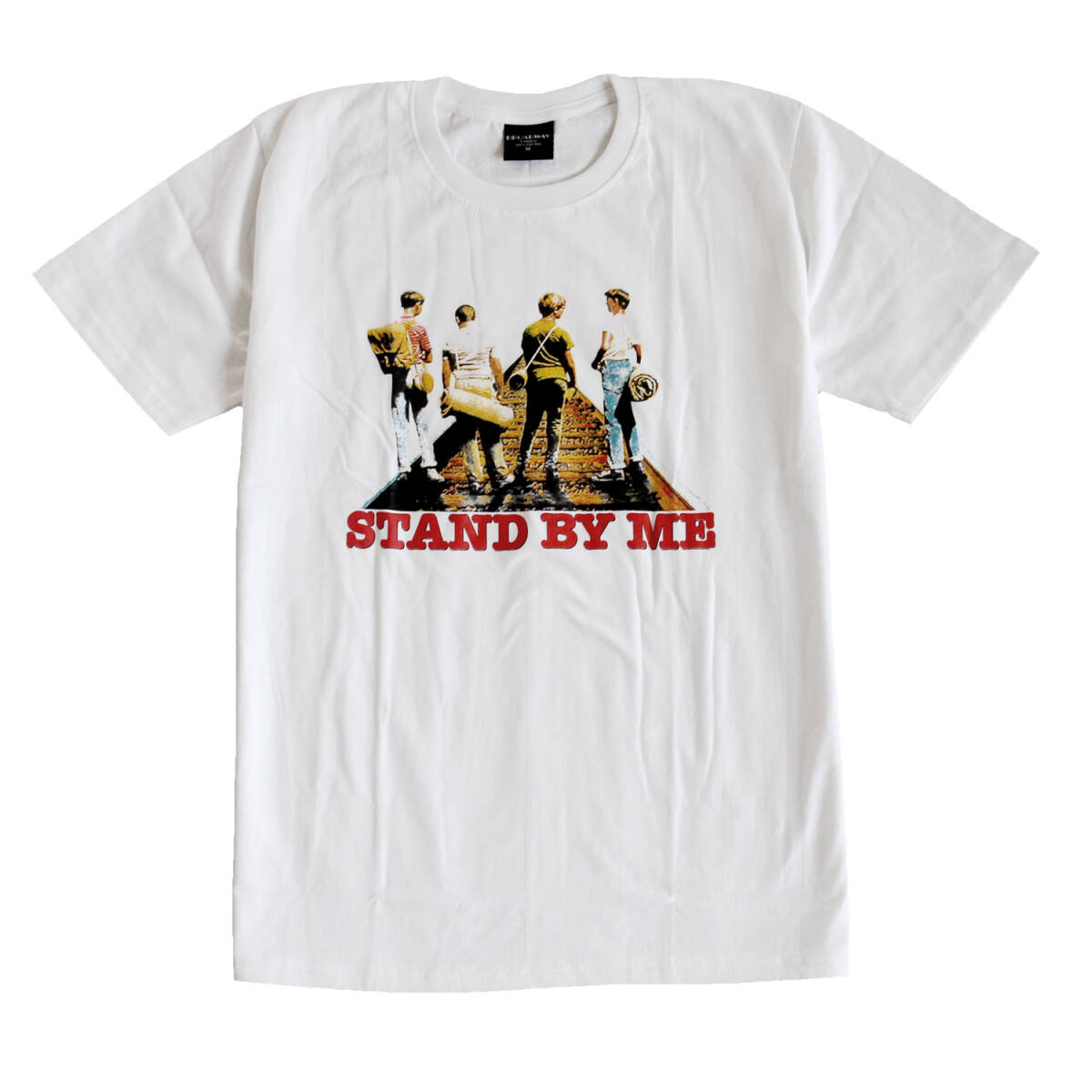 映画Tシャツ スタンドバイミー 線路 名作 青春 ストリート系 人気 デザインTシャツ おもしろTシャツ メンズ 半袖 ★tsr0709-wht-l拍卖