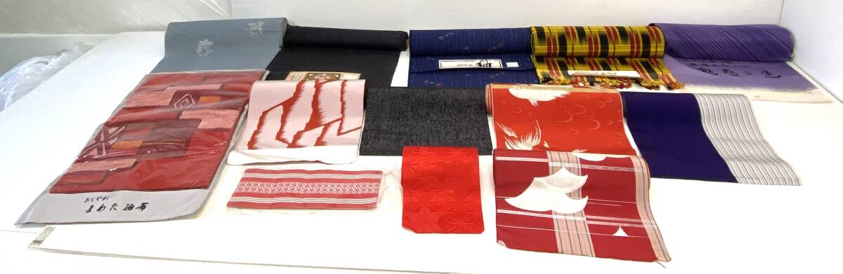★☆【1円~】え54 未使用 反物 まとめて 13点セット 正絹 大島紬 ともね織 ウール 他 着物 浴衣 未仕立て リメイク 素材 材料☆★拍卖