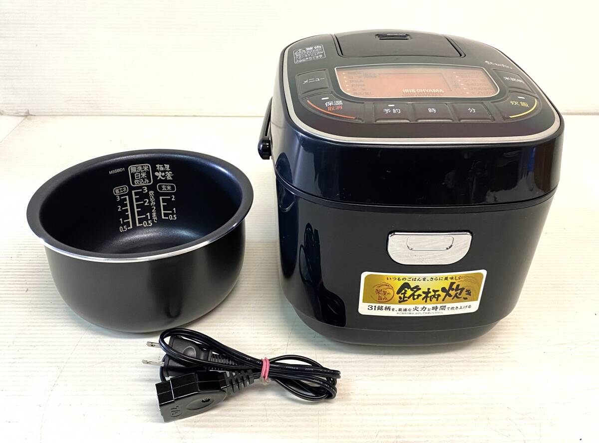 ★☆【1円~】え80 アイリスオーヤマ マイコンジャー炊飯器 2019年製 0.54L RC-MC30-B 銘柄炊き 可動品 キッチン用品☆★拍卖