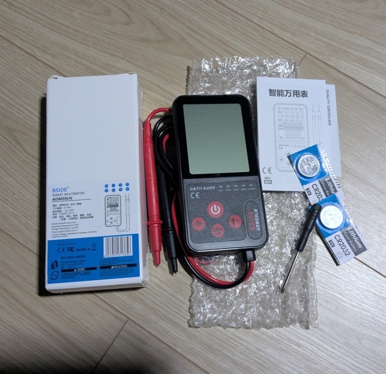 電池付 9999カウント 大画面薄型 デジタルテスター 電圧 抵抗 容量 周波数拍卖