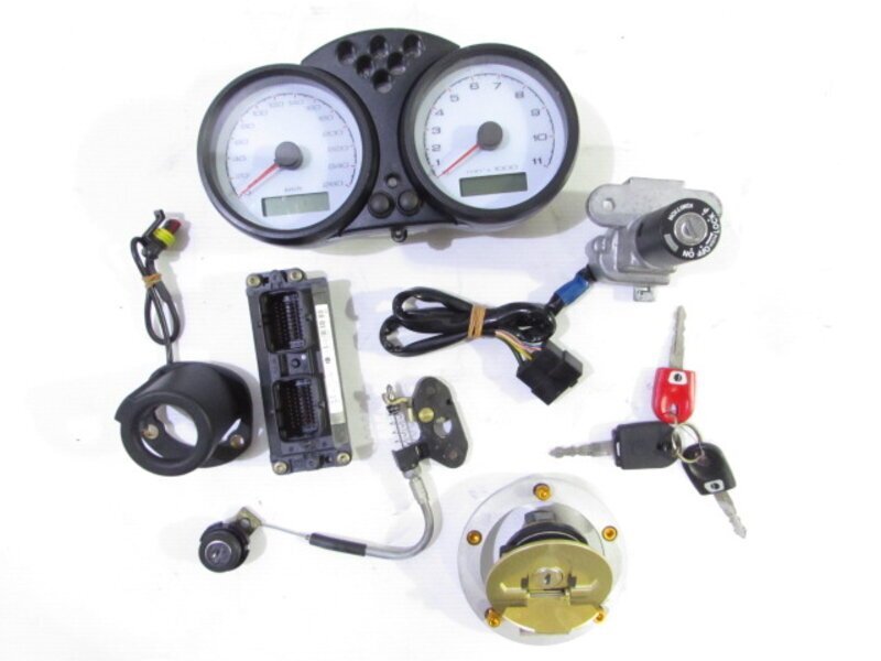 ドゥカティ SS1000DS 実動車外し 純正 メーターASSY・ECU・ 純正キーフルSET フルスケール 赤鍵 イモビライザー 検※ SS750 SS900 166K44拍卖