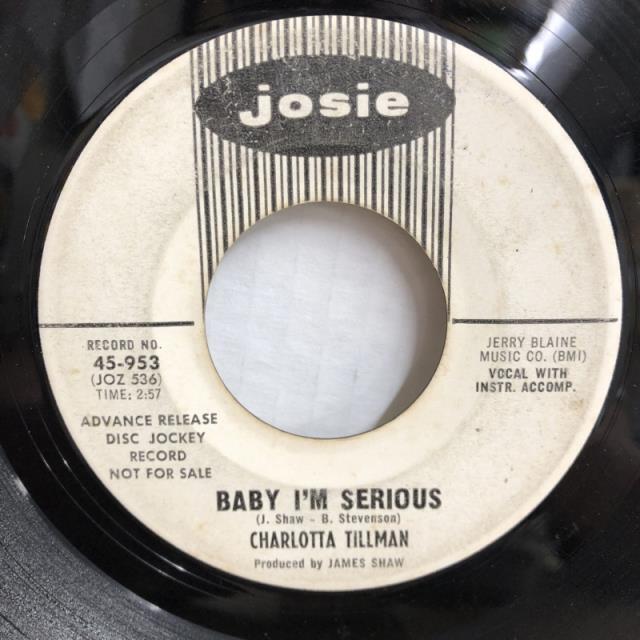 CHARLOTTA TILLMAN / BABY I'M SERIOUS/ A #1 LOVER BOY (45953)拍卖