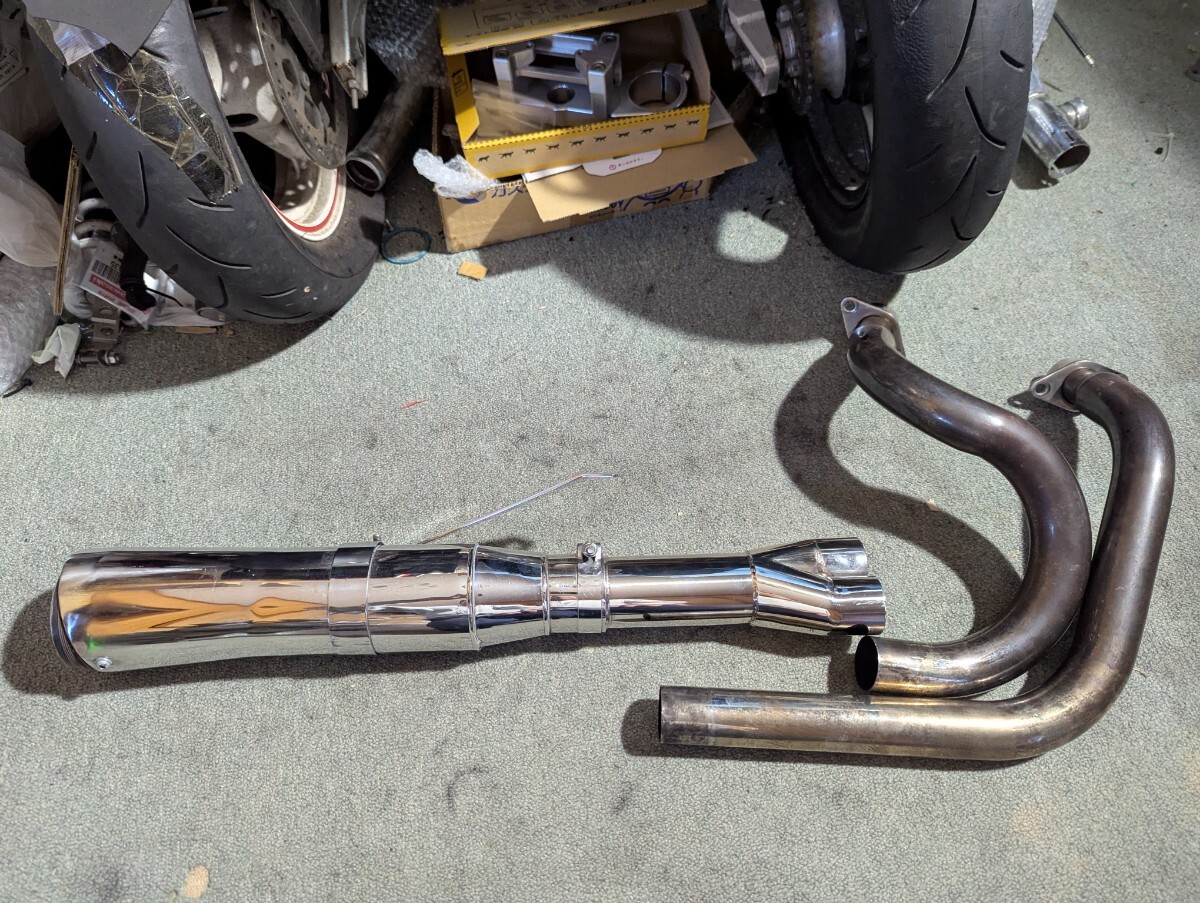 シャドウ400 SHADOW400 NC34 スーパートラップ SUPERTRAPP オールステンレス 2in1 フルエキ マフラー拍卖