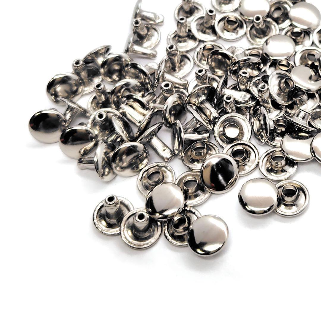 両面 カシメ 9mm 足7mm 30組 シルバー レザークラフト拍卖