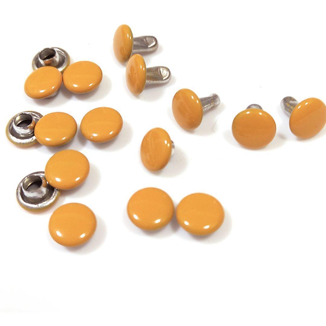 両面 カシメ 6mm ヤマブキ 30組 金具 留め具 カシメ パーツ 飾り拍卖