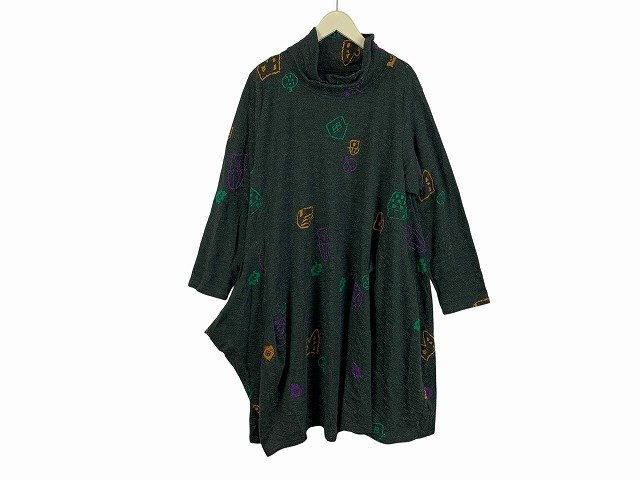 慈雨 / ジウ ワンピース 変形 長袖 ハイネック マツオインターナショナル レディース サイズ : 40 グレイッシュグリーン拍卖