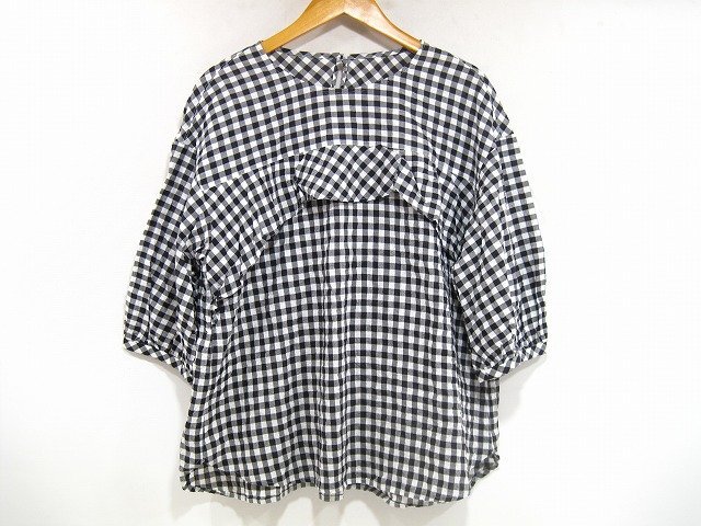 Leilian/レリアン 七分袖カットソー ブラウス ギンガムチェック レディース サイズ : 11拍卖