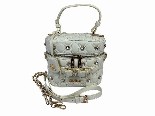 LIZ LISA / リズリサ ハートビジューキルティングバニティーバッグ 2wayショルダーバッグ レディース ホワイト拍卖