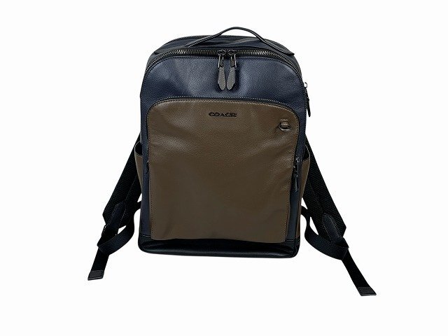 COACH / コーチ リュックサック バックパック 6772 レザー ネイビー/ブラウン拍卖