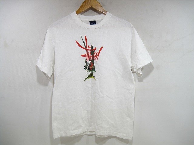 STUSSY / ステューシー 紺タグ CUSTOMADE ロゴプリントTシャツ カスタメイド オールド old USA製 メンズ サイズ : M ホワイト拍卖