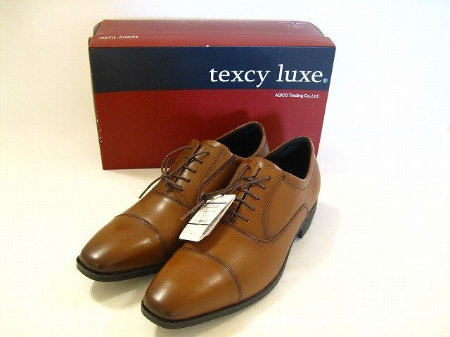 asics texcy luxe/アシックス テクシーリュクス 本革ビジネスシューズ ストレートチップ 革靴 サイズ : 26cm ブラウン拍卖