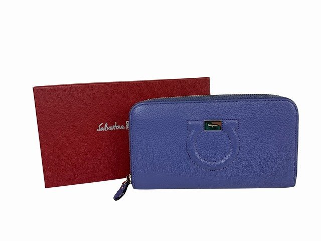 Salvatore Ferragamo/サルバトーレフェラガモ 長財布 ラウンドファスナー ガンチーニ レディース パープル拍卖