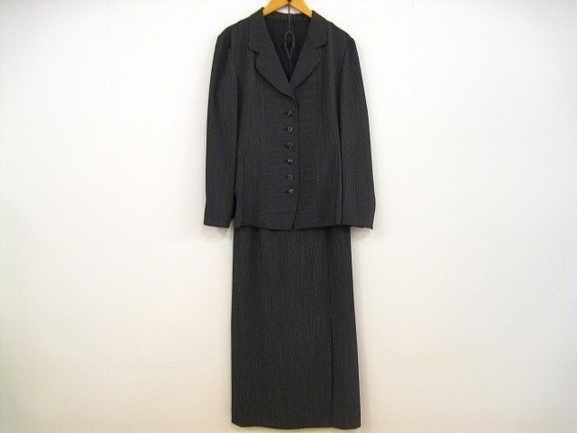 LEILIAN / レリアン スーツ セットアップ ジャケット スカート ミセス レディース サイズ : 上:9 下:7 ブラック拍卖