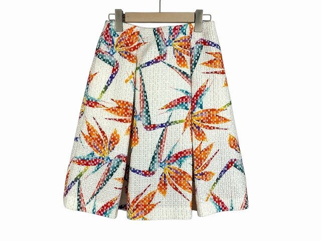 FENDI / フェンディ スカート 総柄 バックファスナー イタリア製 レディース サイズ : 36 ホワイト/オレンジ拍卖
