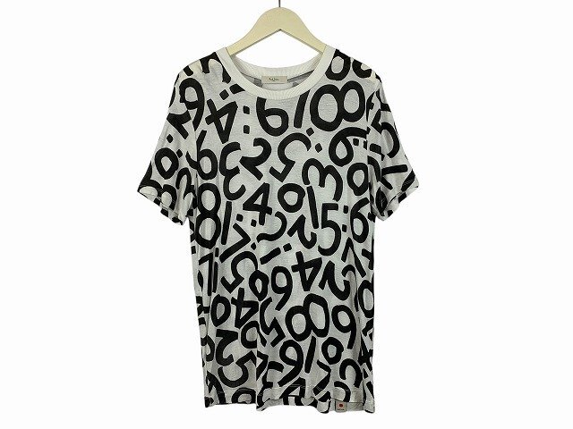 Paul Smith / ポール・スミス Tシャツ 総柄 数字柄 半袖カットソー レディース サイズ : M /ブラックホワイト拍卖
