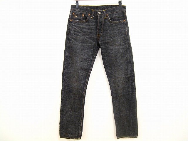 RRL / ダブルアールエル USA製 Used加工 セルビッチ デニムパンツ ジーンズ ジーパン 赤耳 メンズ サイズ : 29×30 ブラック拍卖