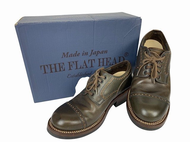 THE FLAT HEAD / フラットヘッド MEDALLION LACE UP SHOES FS-001 ワークブーツ Vibramソール メンズ サイズ : 8・1/2 ブラウン拍卖