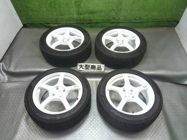 送料無料 中古タイヤホイールセット ADVANRacing TC-4 白 16インチ 夏タイヤ YOKOHAMA ADVANNEOVA AD09 195 50R16 2024年製拍卖