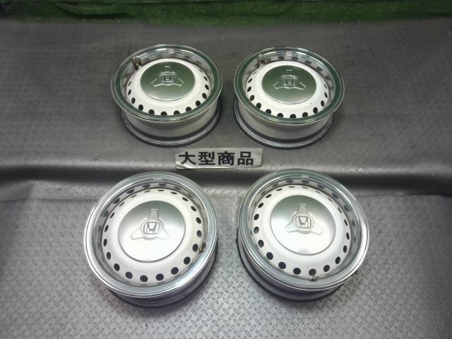 中古純正スチールホイール4本セット リムトリム センターキャップ付 14インチ 4.5J 4H ハブ径56mm ホワイト拍卖