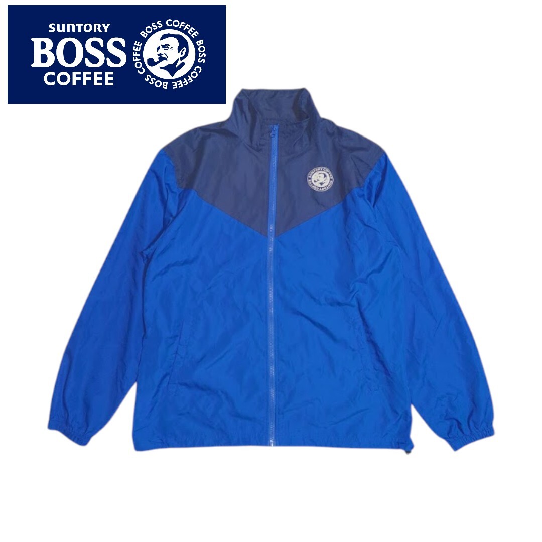 非売品 y2k 企業系 SUNTORY BOSS ブルー ナイロン ウィンドブレーカー サントリー ボス ブルゾン 拍卖