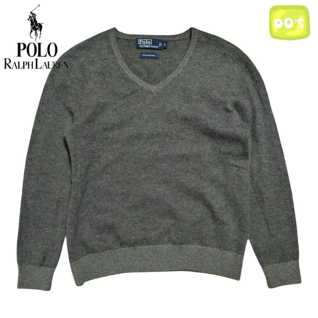 Polo by Ralph Lauren グレー メリノウール Vネック ニット ポロバイラルフローレン 拍卖
