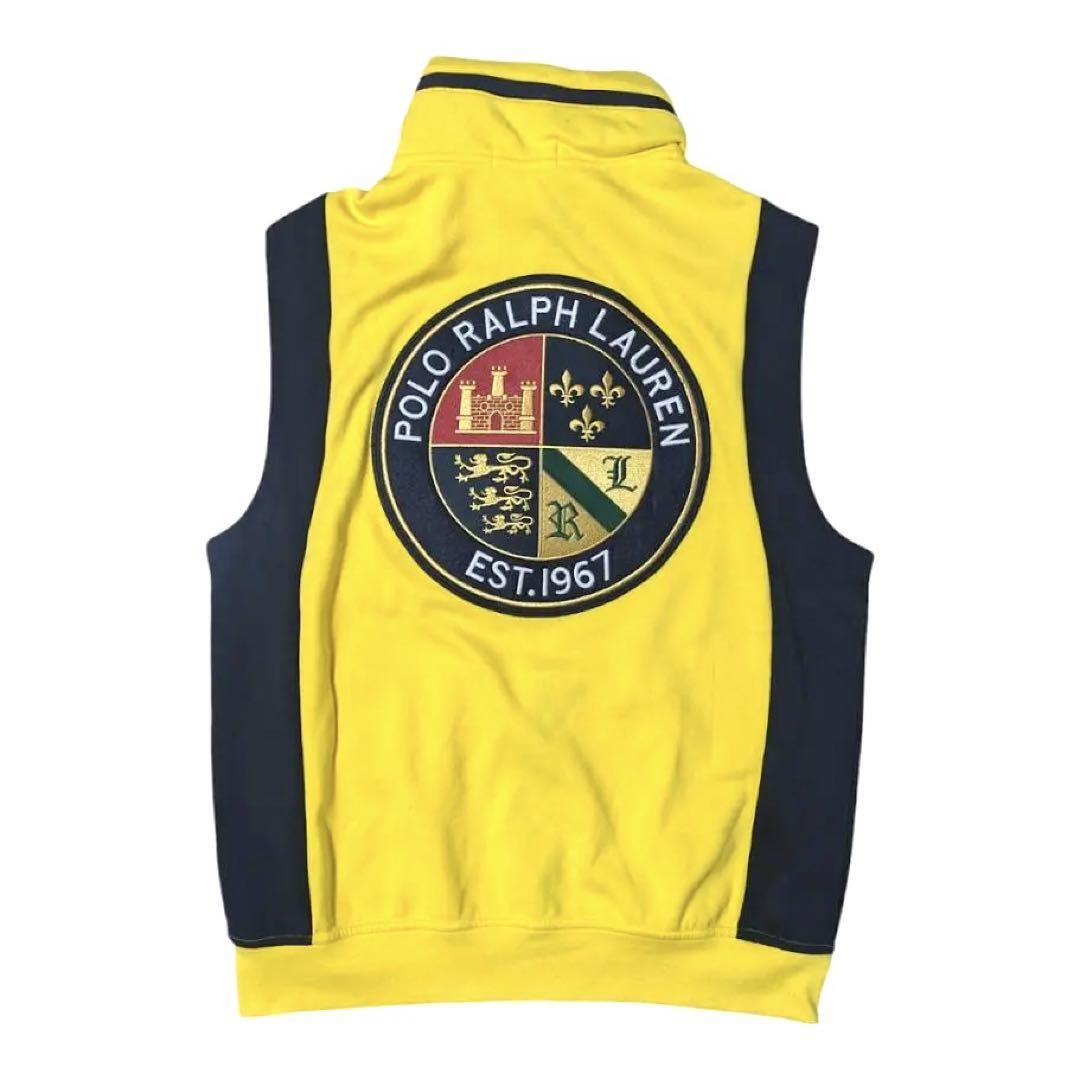 POLO RALPH LAUREN イエロー エンブレム ワッペン スウェット ベスト ポロラルフローレン拍卖