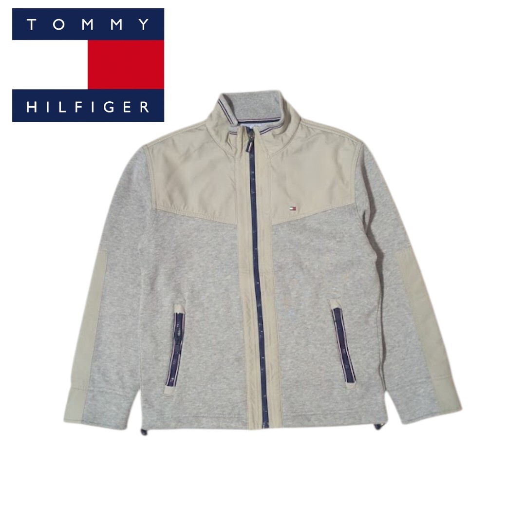 TOMMY HILFIGER グレー コットン ポリ スウェット ジップ ブルゾン ジャケット トミーヒルフィガー 拍卖
