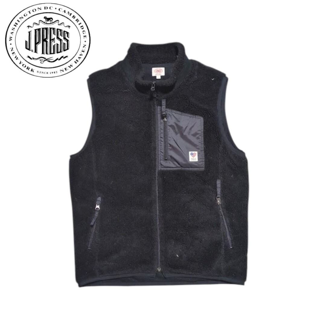 L J.PRESS RED LABEL ブラック ボア フリース ベスト ジェイプレスレッドレーベル 日本製 拍卖