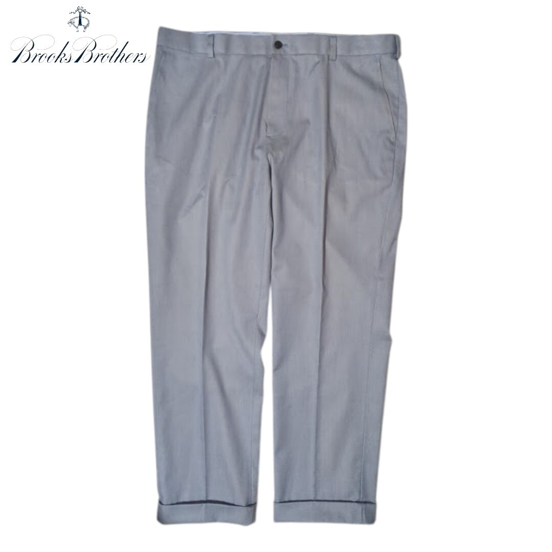 W38/L34 BROOKS BROTHERS グレーブルー スラックス パンツ ブルックスブラザーズ LIGHT WEIGHT ADVANCE CHINO MILANO FIT拍卖