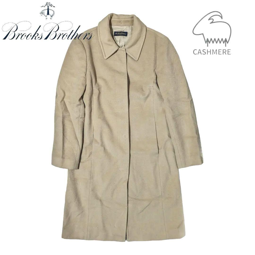 2 BROOKS BROTHERS キャメル ウール アンゴラ カシミヤ ステンカラーコート ブルックスブラザーズ ベージュ拍卖