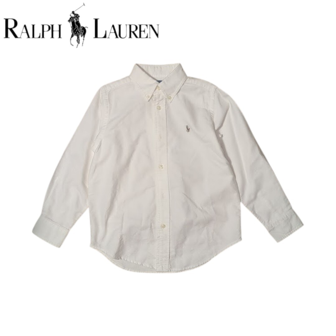 キッズ 5 RALPH LAUREN ホワイト ポニー オックスフォードシャツ ラルフローレン 拍卖