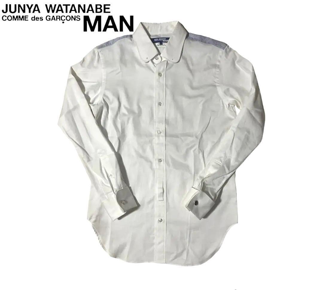 JUNYA WATANABE COMME des GARCONS MAN ストライプ ダブルカフス ホワイト ドレスシャツ ジュンヤワタナベコムデギャルソン CDG 拍卖