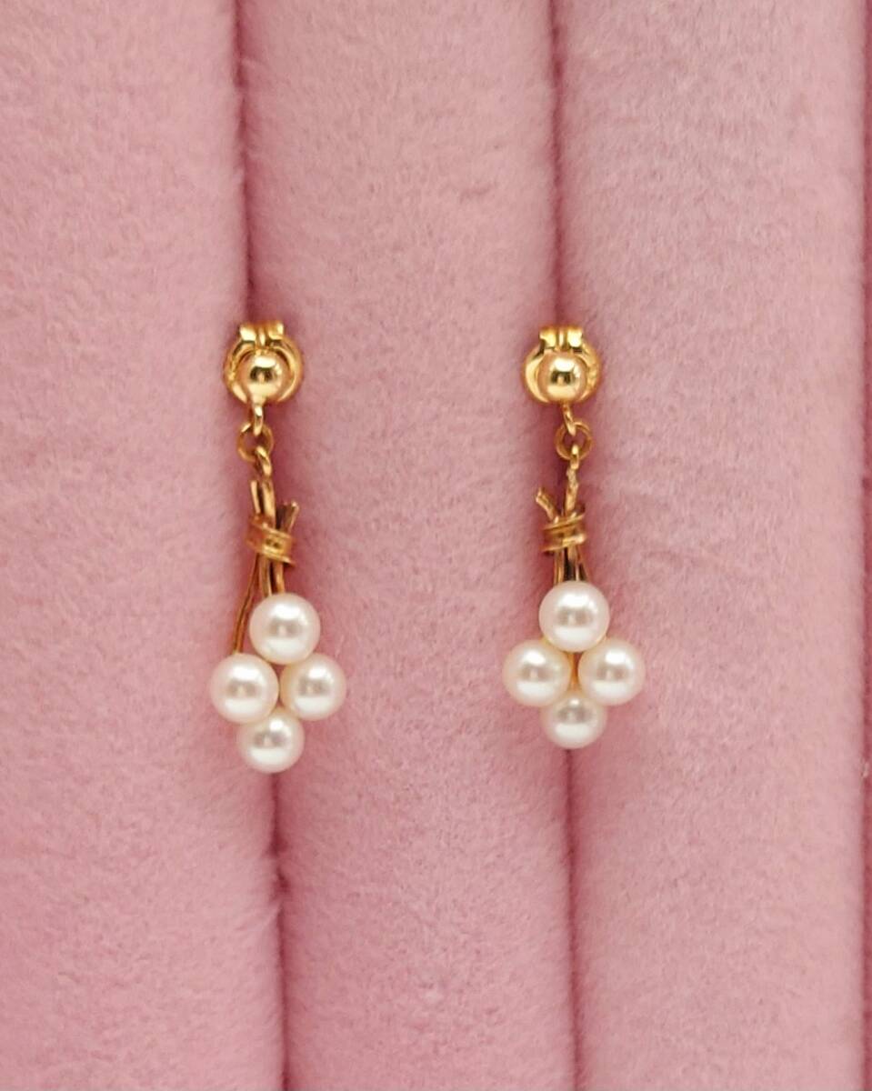 669 未使用 K18イエローゴールド ベビーパールピアス 拍卖