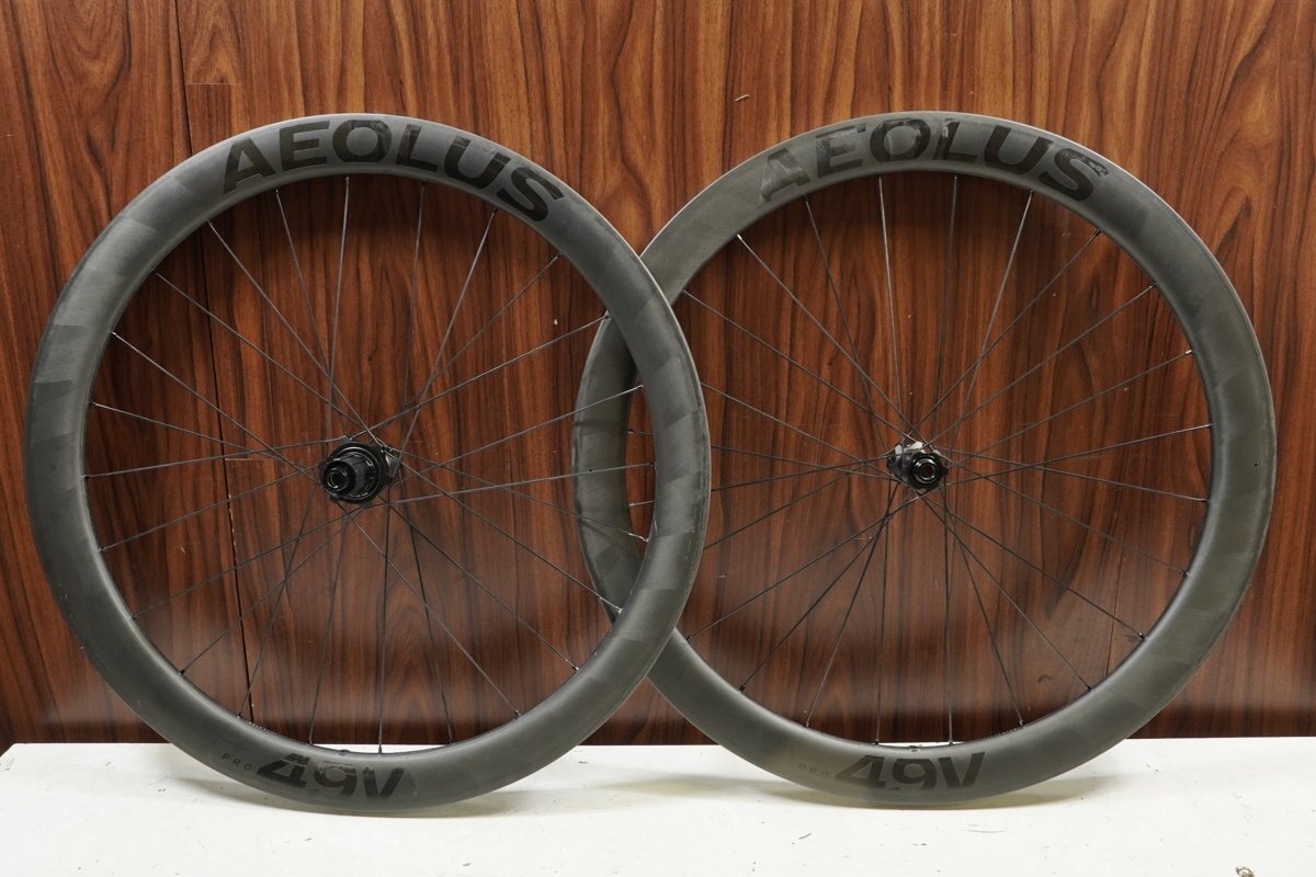 ○BONTRAGER ボントレガー AEOLUS PRO 49V DISC シマノ11/12s対応 クリンチャー チューブレス カーボンホイールセット ジャンク品拍卖