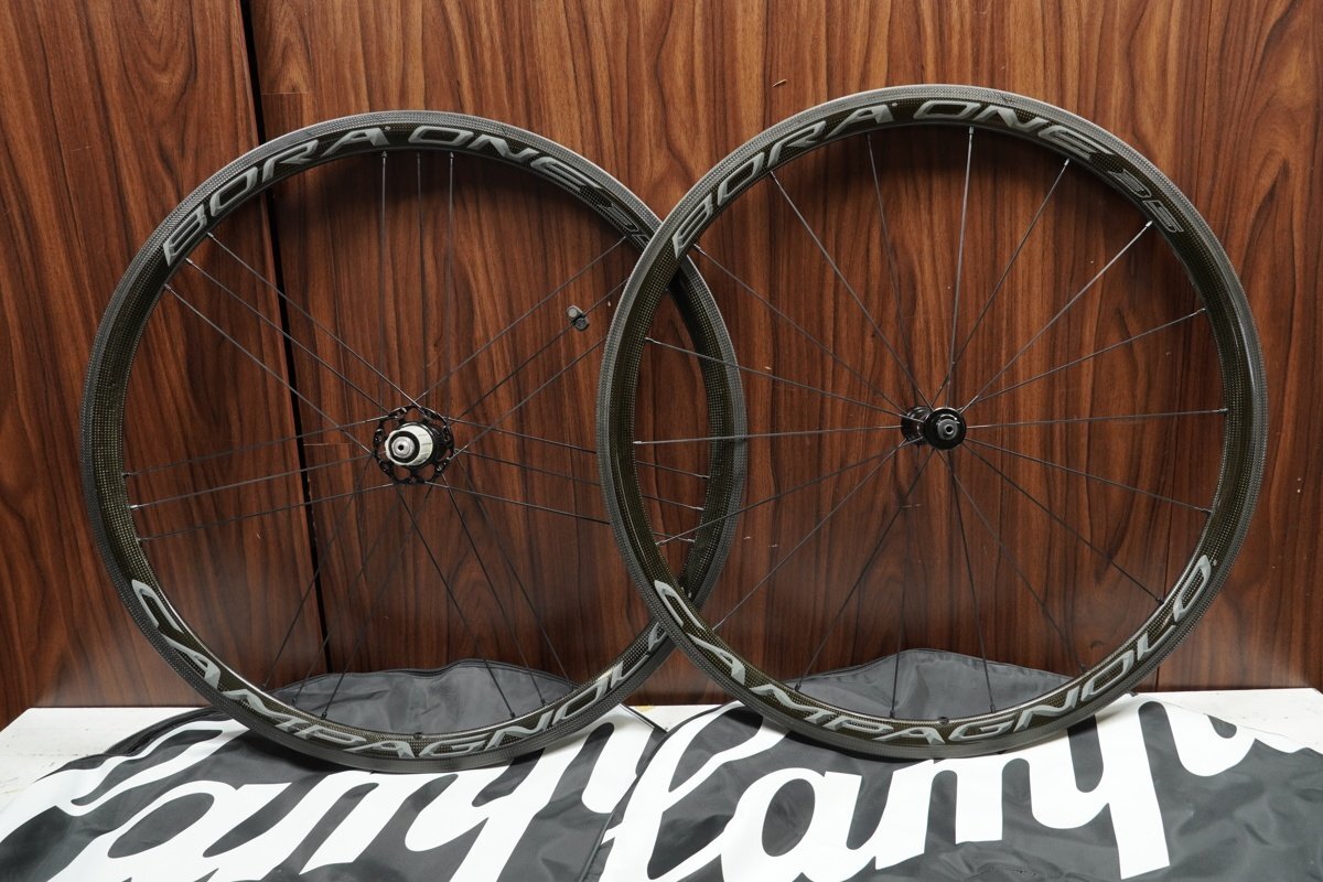 ○Campagnolo カンパニョーロ BORA ONE 35 RIM シマノフリー 11/12s対応 クリンチャー ダークラベル カーボンホイールセット 美品拍卖