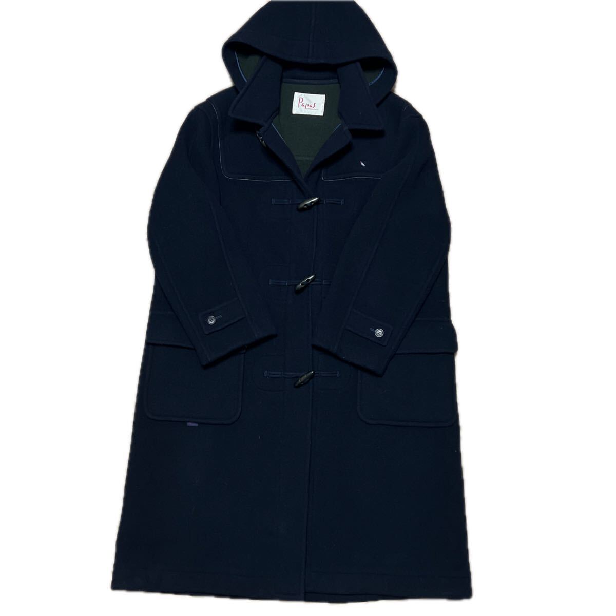 美品パパス ダッフルコート ネイビー アウター 上着日本製拍卖