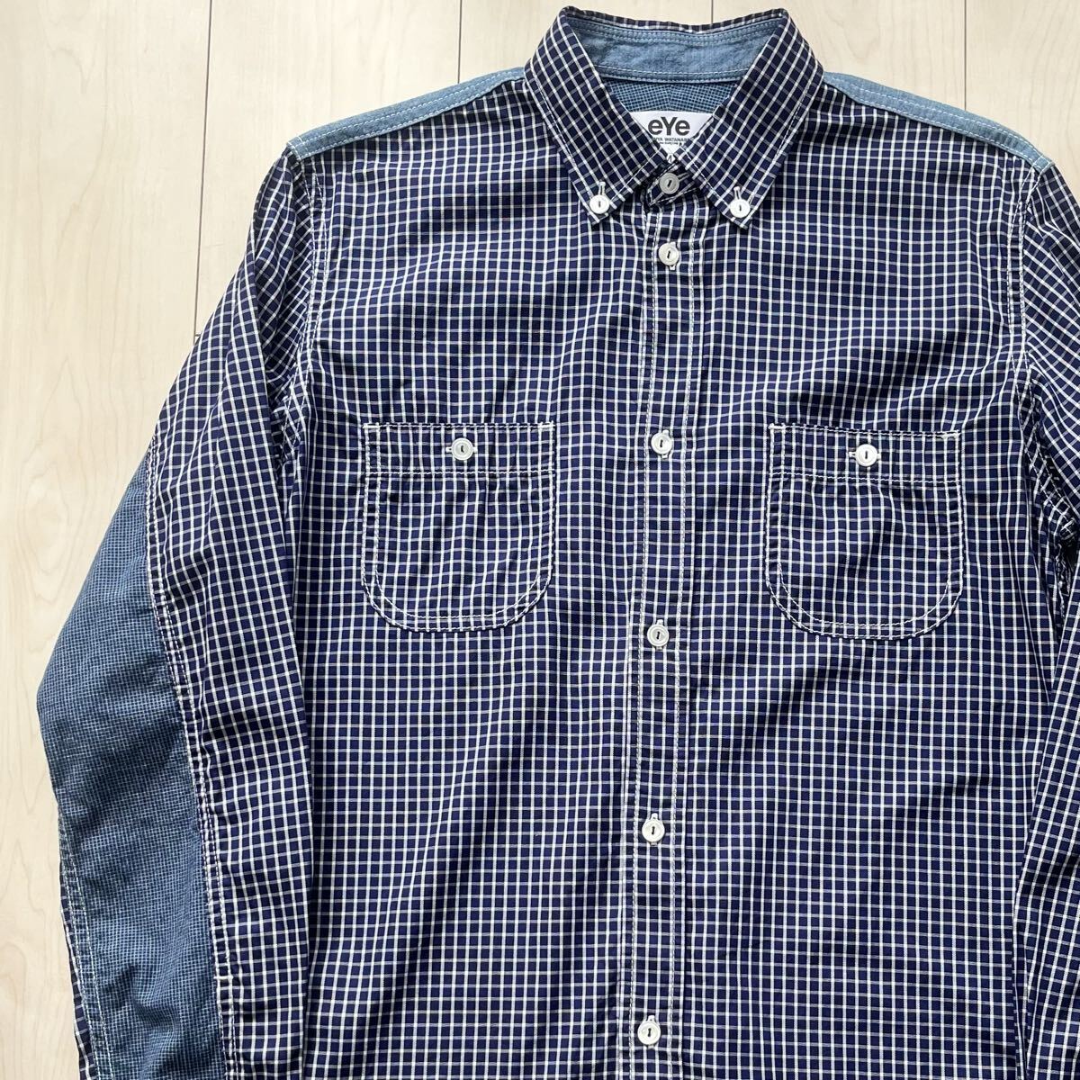 19ss eYe JUNYA WATANABE MAN コムデギャルソン アイジュンヤワタナベマン 切替 チェックシャツ M拍卖