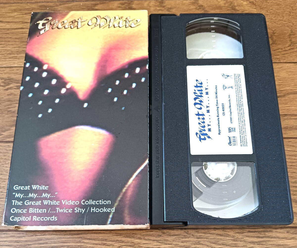 GREAT WHITE VHSビデオ 91年作 ZEPPELINのカバー含む11曲収録 DVDは廃盤 HI-FI STEREO CAPITOL RECORDS 送料無料拍卖