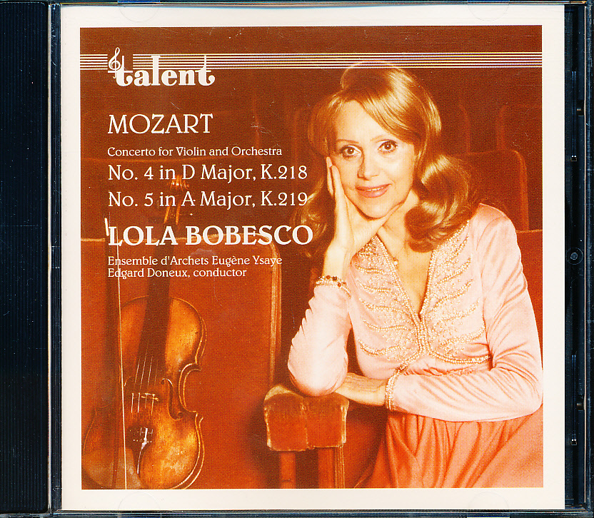 talent独盤 モーツァルト ヴァイオリン協奏曲No.4 & 5 ボベスコ拍卖