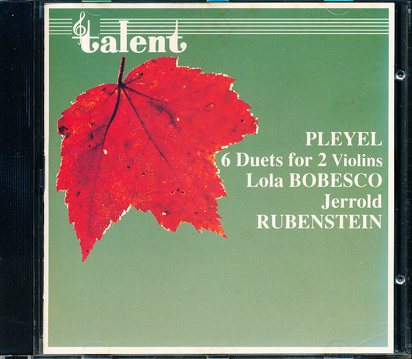 talent初期盤 プレイエル ヴァイオリン二重奏曲集 ローラ・ボベスコ & ジェロルド・ルービンスタイン拍卖